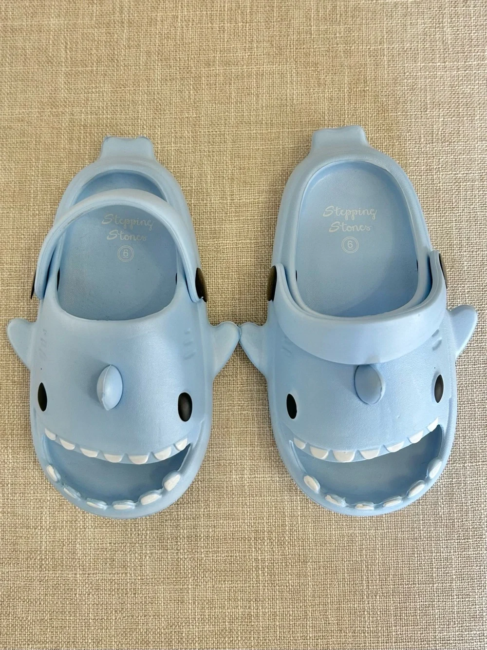 Toddler Shark Slides Light Blue Waterproof Clogs Vacation Open Toe Boy Sandals 6